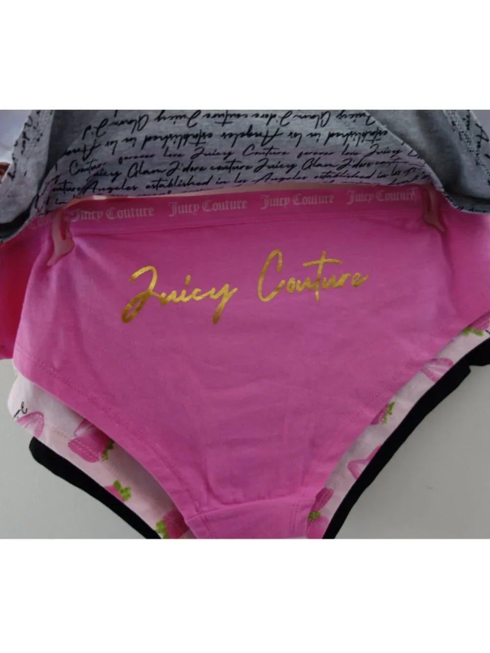 Juicy Couture 7-Pack Soft Stretchy Cotton Cheeky Panties Strawberr Pink (XL) NWT - Picture 5 of 13
